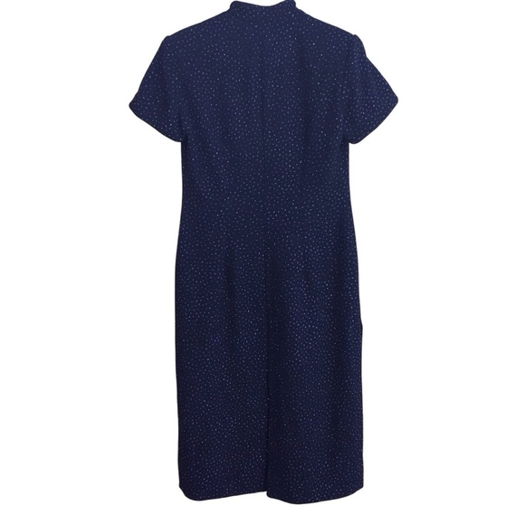 R & M Richards Vintage Navy Blue Shimmer Open Style Kimono Overcoat Dress - Picture 6 of 11